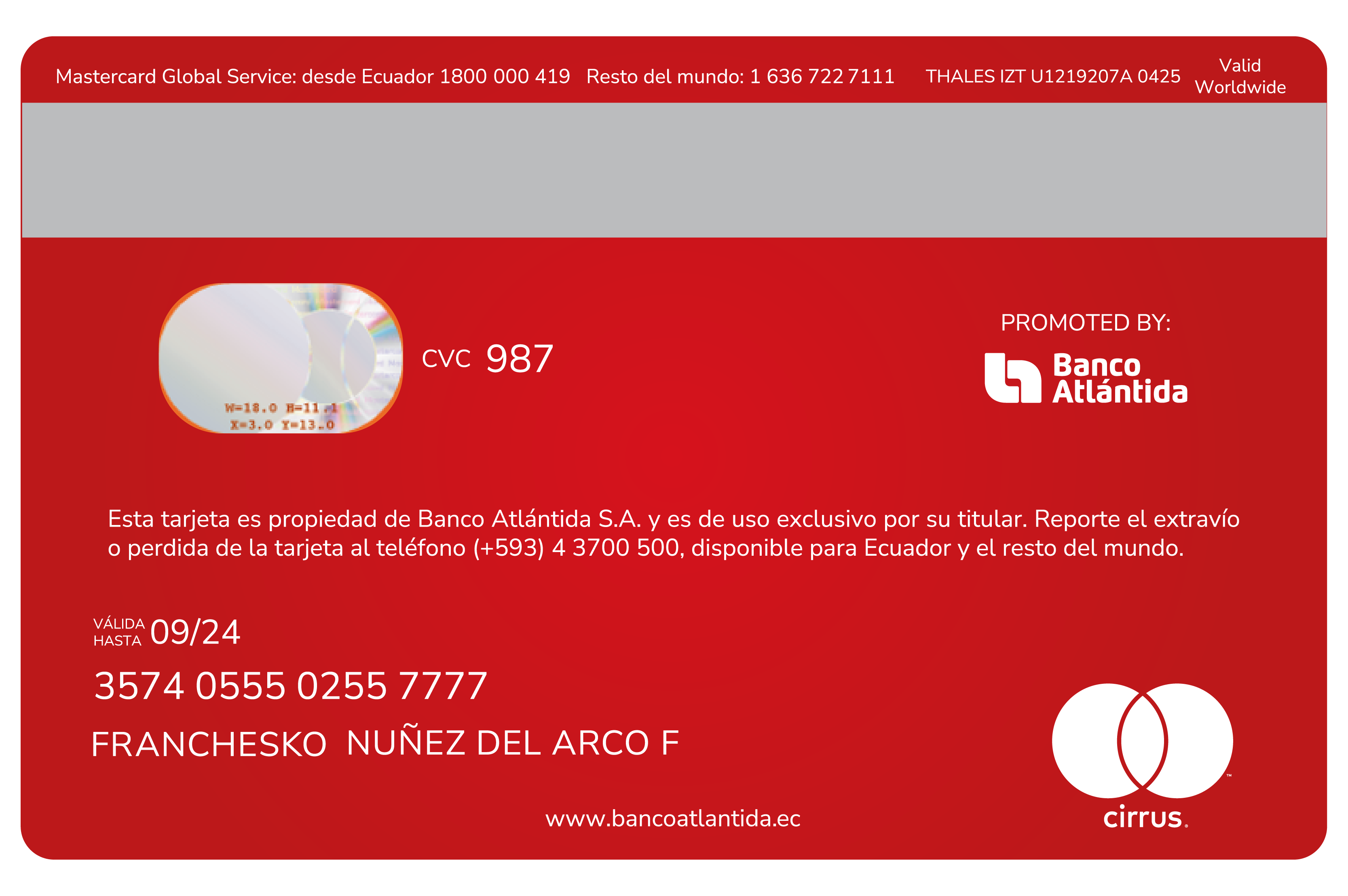 Tarjeta Débito Karen Achig